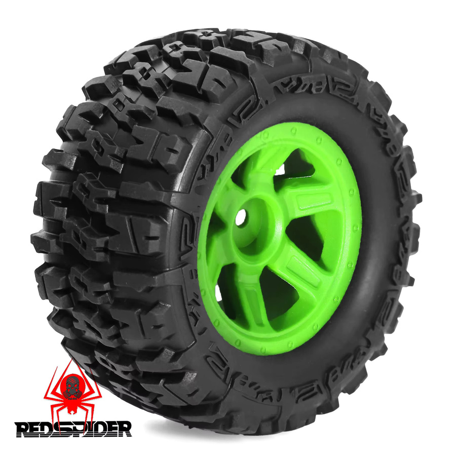 Rc Kunststoffräder und Reifen Off Road Monster Truck, Grün, Zubehör - Bild 2