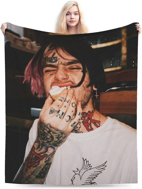 Lil Peep Überwurfdecke aus weichem Samt und Plüsch, beige, B/H: 75 x 100 cm - Bild 1