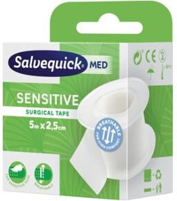 SALVEQUICK Tapeband Weiß B: 2,5 cm, L: 5 m - Bild 1