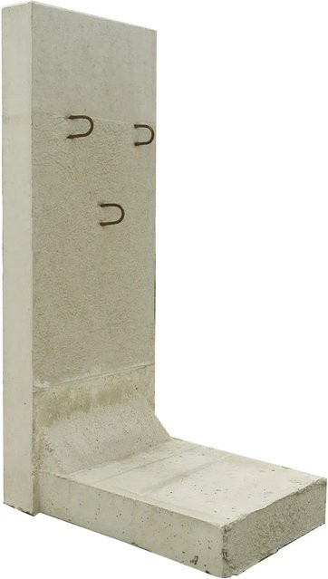 EHL Stützwinkel L-Stein in Grau mit einer Wandstärke von 12 cm, Breite: 50 cm, Höhe: 130 cm - Bild 1