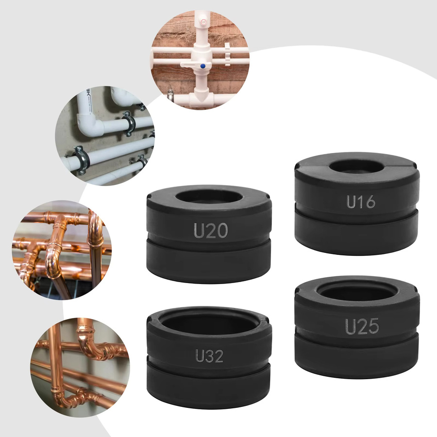 Bymaocar Druckbacken-Set Crimpmatrizen und Rohrklemmen in Schwarz für hydraulische oder mechanische Crimpzangen, Durchmesser: 16 mm, 20 mm, 25 mm, 32 mm - Bild 2