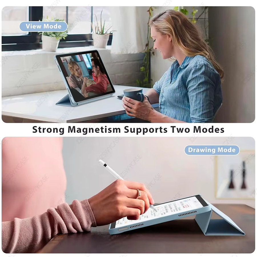 Weiche Silikonhülle für Apple iPad 11 Zoll (2025) und iPad 10. Generation 10,9 Zoll (2022) in Grau und Blau - Bild 4