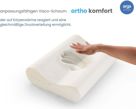 AH Ortho Comfort Visco-Memory Nackenstützkissen aus Memory-Schaum in Weiß, B/T: 51 x 42 cm