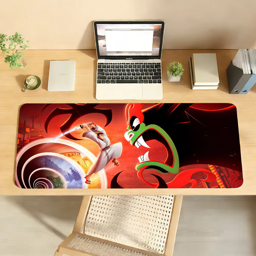 Cartoon S-Samurai J-Jack-S Mauspad in Multicolour, rutschfeste Gamer-Computermatte für Schreibtisch und Laptop - Bild 3
