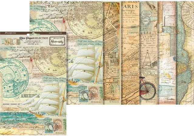 Stamperia Motiv-Strohseide Around the World 6er-Set Multicolor - Bild 1