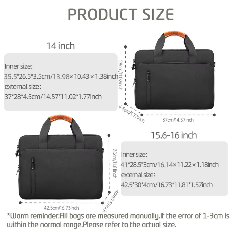 Stoßfeste Laptop-Schutzhülle für 14 und 16 Zoll in Schwarz für MacBook Pro, Surface, Lenovo, HUAWEI, ASUS, HP und Acer - Bild 2