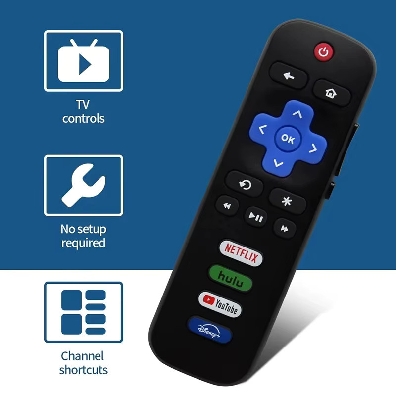 Viesrita RC280A Ersatz-Fernbedienung in Schwarz, kompatibel mit allen Roku HD-Fernsehern von TCL, Hisense, Onn und Insignia - Bild 4