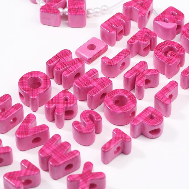 JHNBY Acryl-Buchstaben, Rosenrosa, 20 mm, Perlen - Bild 1