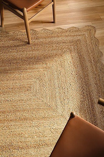 Jotex Juteteppich Wave in Beige, rechteckiger geflochtener Teppich im skandinavischen Design mit rutschfester Unterseite - Bild 1