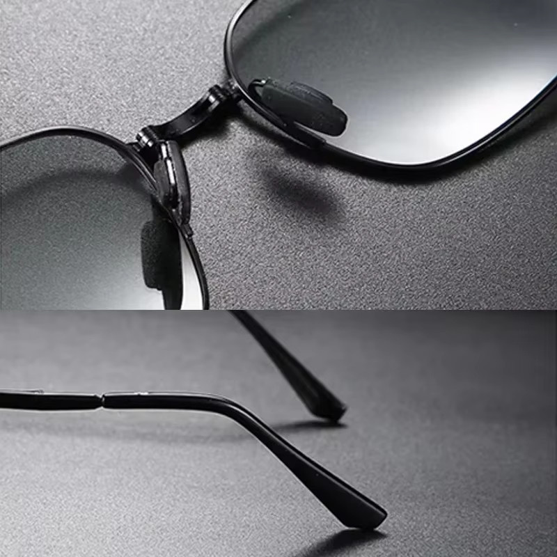 Rexxar Sonnenbrille, Metall, Vollrand, Schwarz, Unisex, polarisiert - Bild 5