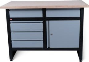 STIER Werkbank Basic in Grau mit 5 Schubladen - Bild 1