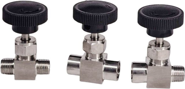 Nadelventil aus 304 Edelstahl für Wasser, Gas und Öl in Silber, Anschlussgröße 1/2" NPT/BSP - Bild 1