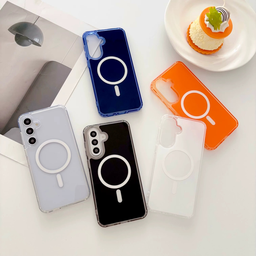Hybrid MagSafe Handyhülle für Samsung S26 S25 S24 S23 Plus Ultra A57 A37 A56 A36 Stoßfest und Schlank in Orange - Bild 2
