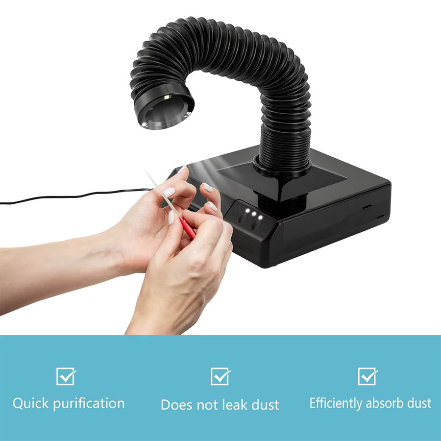Podofo 2-in-1 Dental-Labor-Staubsauger und Nagelstudio-Staubabsauggerät, 60W, Schwarz - Bild 4