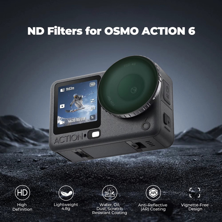 Freewell ND/PL- und ND-Filter-Kit 4er-Pack für DJI Osmo Action 6 in Schwarz - Bild 2