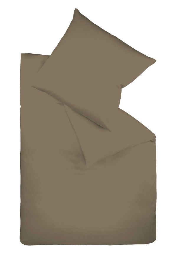 Fleuresse Bettwäsche aus Mako-Satin in Braun mit Reißverschluss, B/H: 200 x 200 cm - Bild 1
