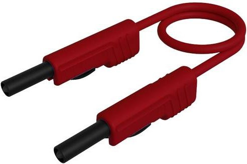 Hirschmann Test & Measurement MLB 100/1V Messleitung mit 4mm Lamellenstecker in Rot, Länge: 1,00 m - Bild 1