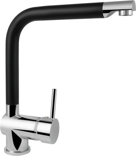 WELLWATER Einhebelmischer in Matt Schwarz mit 360 Grad schwenkbarem Auslauf und wassersparender Funktion - Bild 1