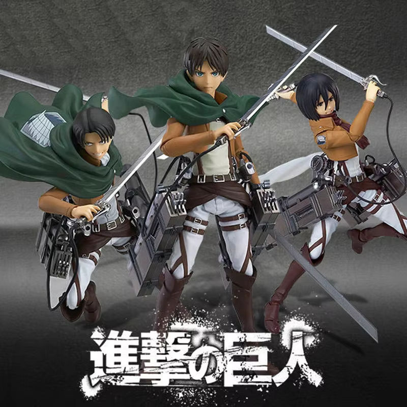 XIWANXILE Anime Figur Shingeki no Kyojin Eren Yeager Levi Mikasa Modell Puppe mehrfarbig - Bild 2
