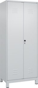C+P Wäsche- und Kombispinde Classic PLUS mit 2 Abteilen, Sicherheits-Drehriegel, Farbe RAL 7035 Lichtgrau, H x B x T: 195 x 80 x 50 cm - Bild 1