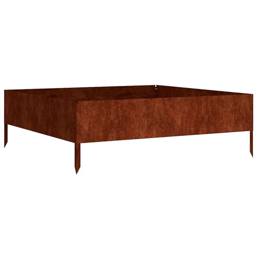 vidaXL Hochbeet aus Cortenstahl in Braun, B: 100 cm, T: 100 cm, H: 33,5 cm - Bild 2
