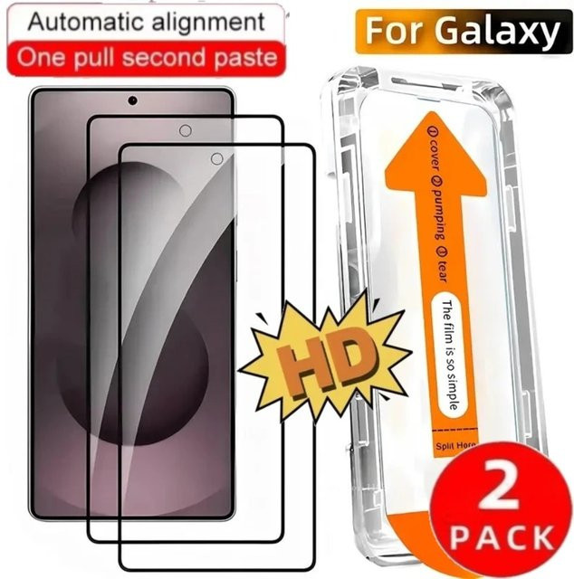 Samsung Displayschutzfolie aus gehärtetem Glas für Galaxy S25 S24 Ultra S23 S22 Plus S21 in Transparent - Bild 1