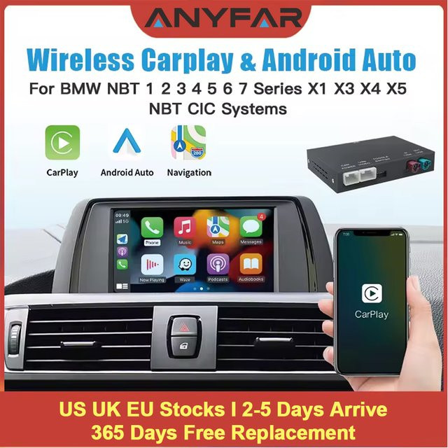 ANYFAR Kabelloses CarPlay Adapter für BMW NBT-System und MINI, Schwarz - Bild 1