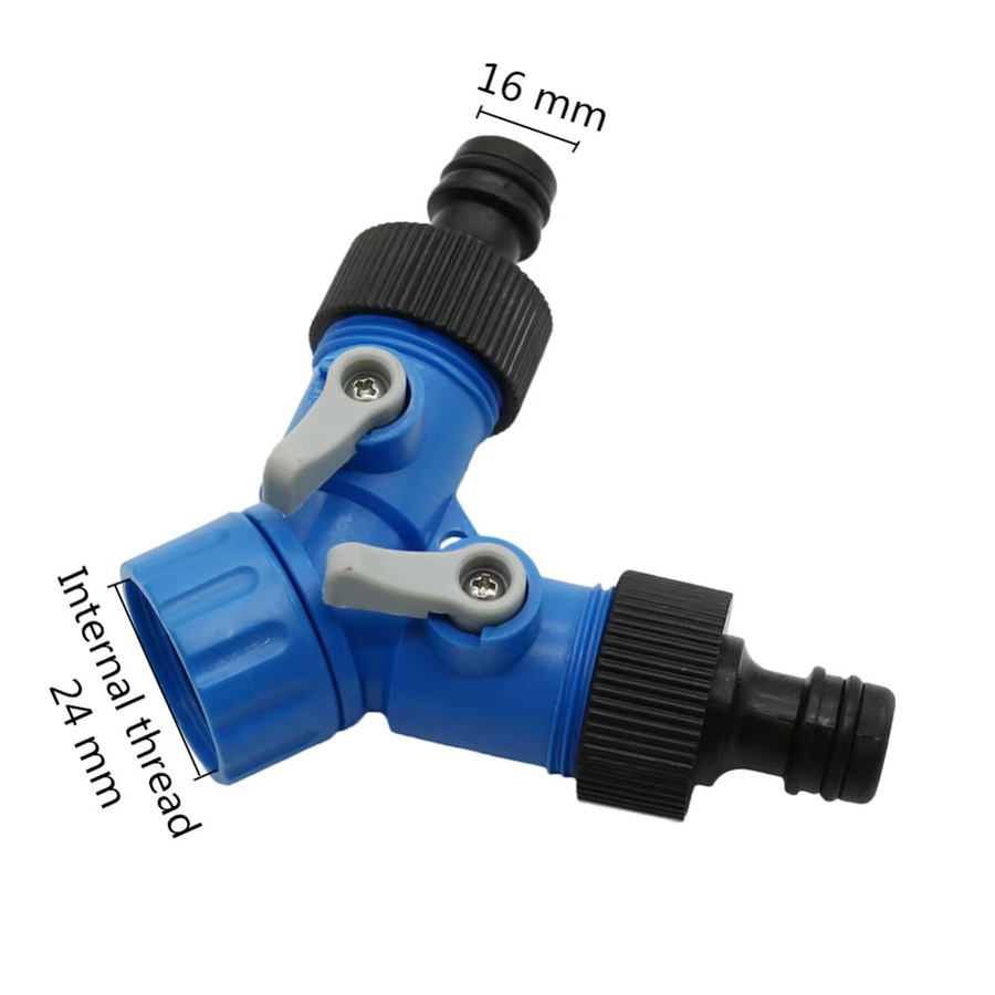 Adhere To Fly Y-förmiger Schnellanschluss mit 1/2 Zoll Innengewinde als Shunt-Ventil und Wasserverteiler in Blau - Bild 2