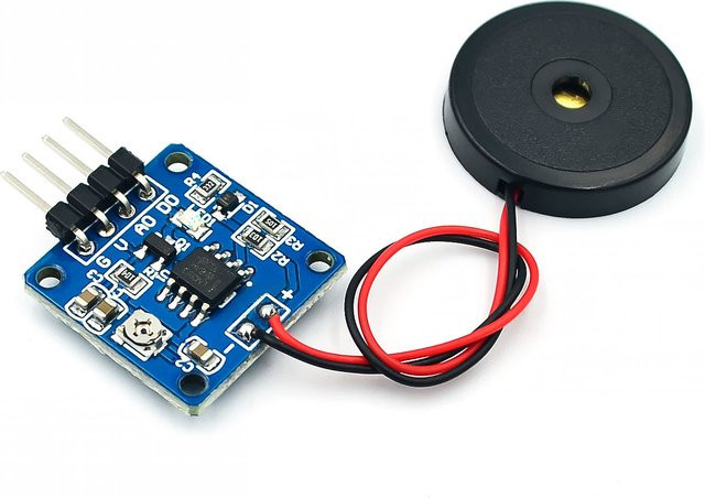 Si Tai&SH Piezoelektrischer Stoßsensor Vibrationsmodul Blattvibrationsmelder DIY-Kit für Arduino 51 UNO MEGA2560 r3 in Blau - Bild 1