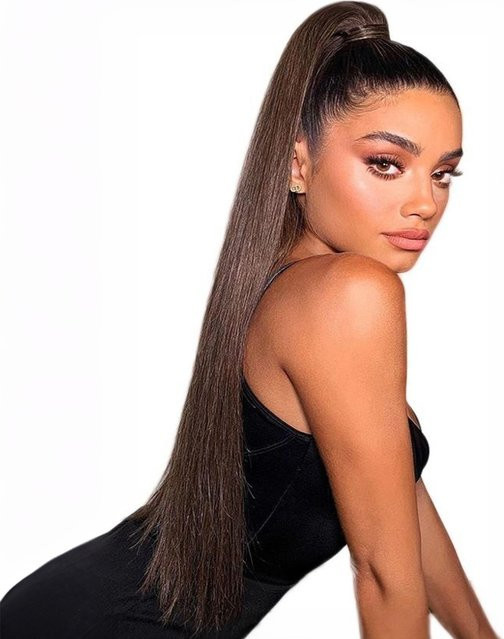 YAKIBEAUTY Haarverlängerung, synthetisch, lange gerade Kordelzug-Pferdeschwanz, Damen - Bild 1