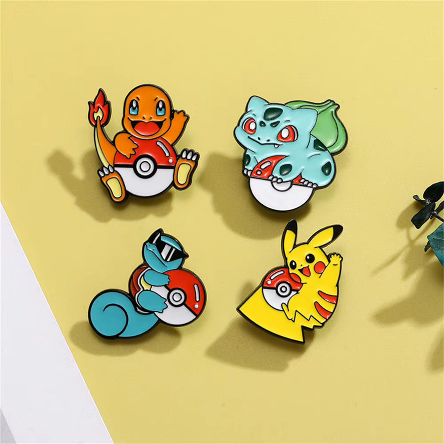 Bandai Pokémon Starter-Charakter-Set, Pokeball-Emaille-Pins, 4/8-teiliges Set - Bild 2