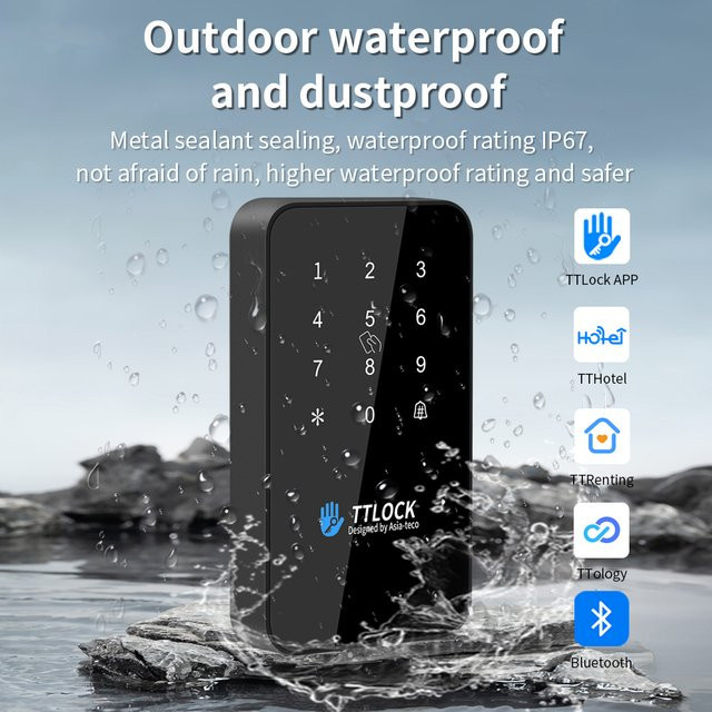 LUCKING DOOR Digitales Smart Lock mit Biometrie, NFC, Bluetooth und TTlock App, IP67 wasserdichtes elektronisches Codeschloss mit Tastatur in Schwarz oder Grau - Bild 1