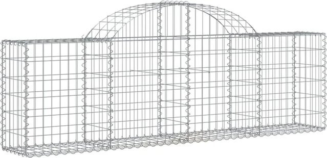vidaXL Gabionen mit Hochbogen aus verzinktem Eisen in Silber, 20 Stück, B/T/H: 200 x 30 x 60/80 cm - Bild 1