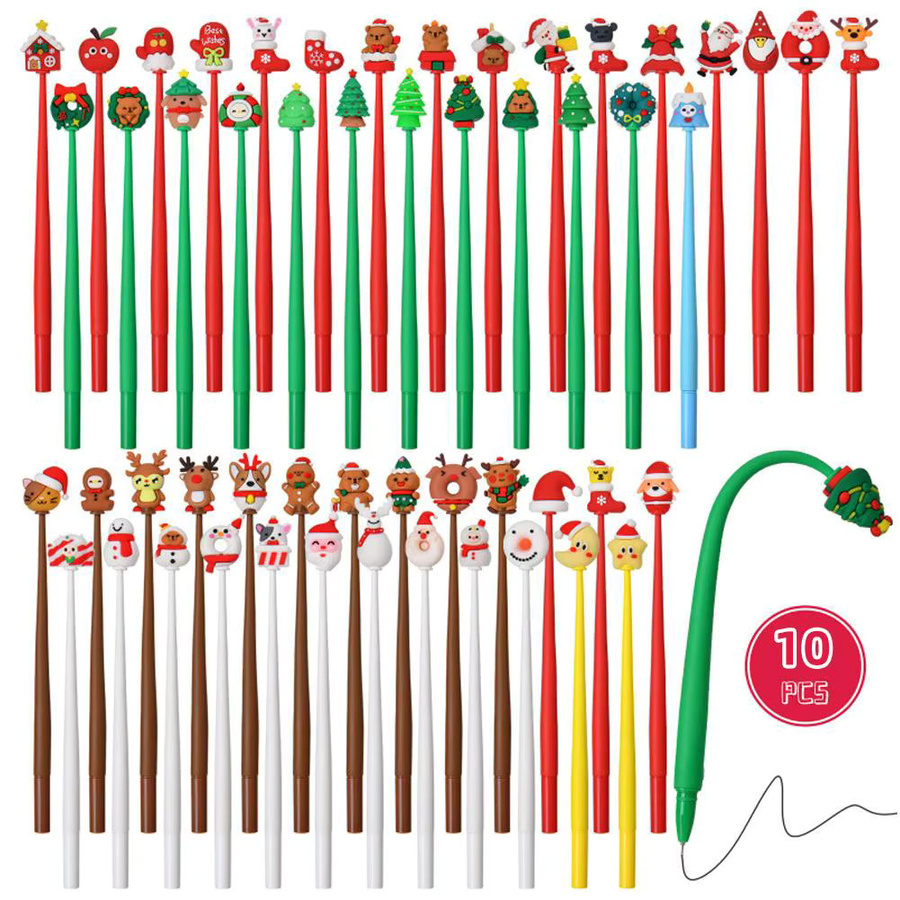 FunStationery Cartoon Weihnachten Gelstift mit weichem Silikon-Shell und 3D-Kopf, 0,5mm, Mehrfarbig - Bild 7