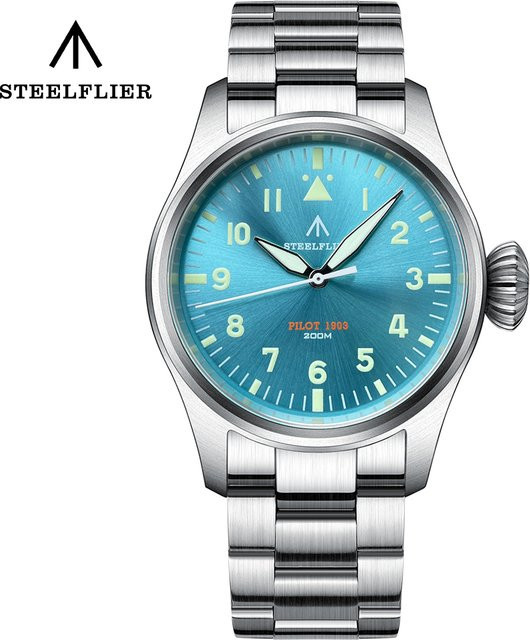 STEELFLIER Armbanduhr Edelstahl, Quarz, Blau, Unisex - Bild 1
