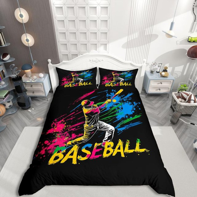 Homewish Kinder Handball Bettwäsche Set für Jugendliche in Aquarell Spritzfarbe, 3-teilig, B x L: 172 x 218 cm - Bild 1