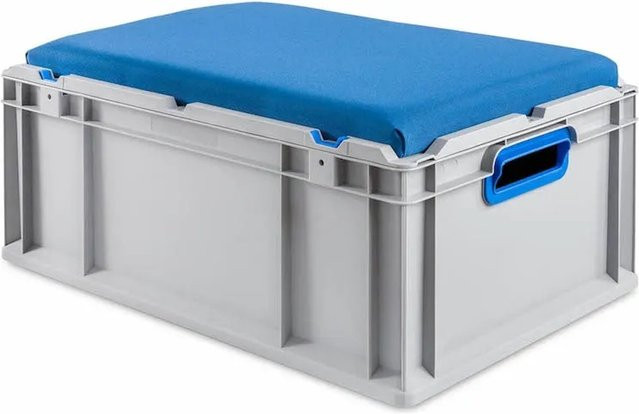 PROREGAL Eurobox NextGen Seat Box Blau, Transportbox und Stapelbehälter aus Kunststoff, H x B x T: 26,5 x 40 x 60 cm, 44 Liter - Bild 1