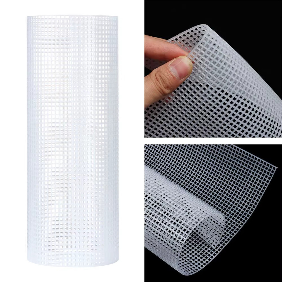 Kunststoff-Mesh-Stoff Haken und Taschen Zubehör für DIY Handwerk in Weiß und Schwarz - Bild 4