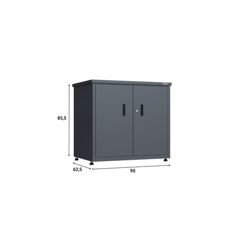 Weka Metall-Terrassenschrank Gary 2 in Anthrazit, B/T/H: 90 x 62,5 x 85,5 cm - Bild 4