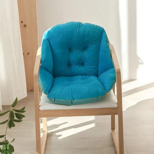 Warmes Plüsch-Sitzkissen aus Samt für Esszimmerstühle und Bürostühle, Blau - Bild 1