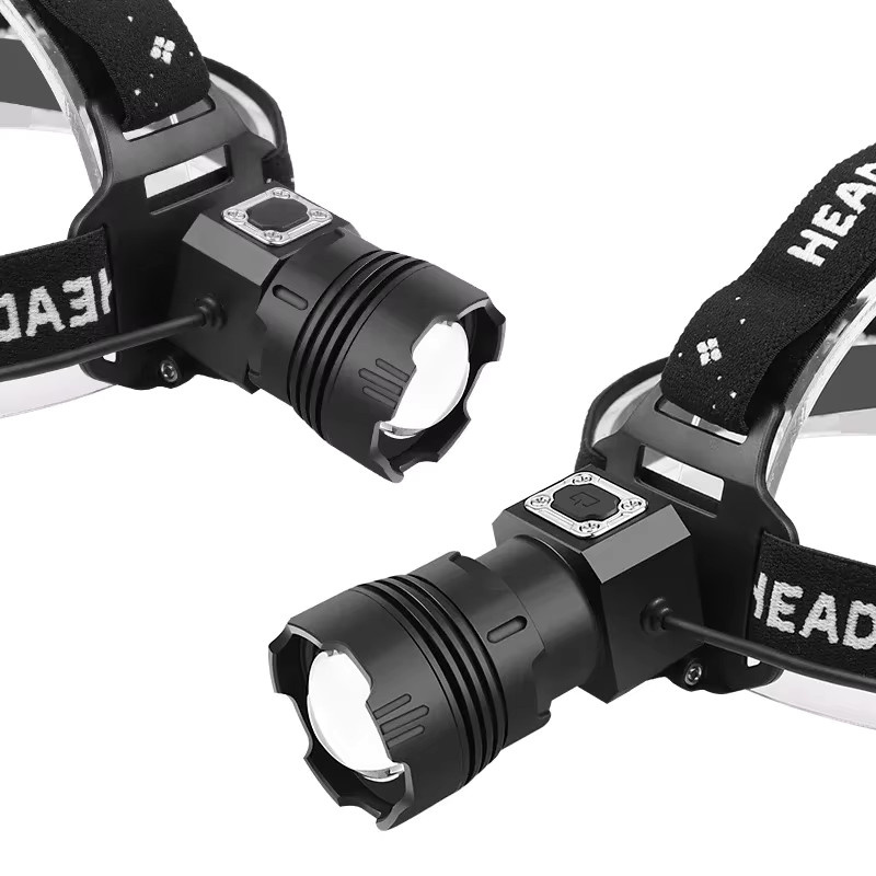 JIASHUAIXIN XHP90 Hochintensiver Scheinwerfer in Schwarz mit USB-Akku, Outdoor-Zoom und großer Reichweite - Bild 2