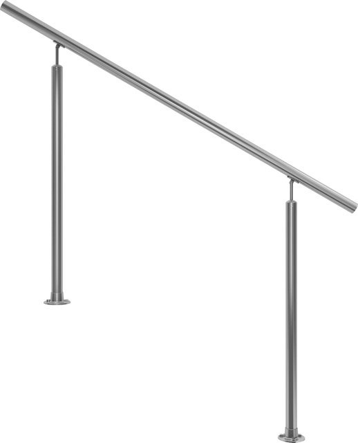 Dolle Eingangsgeländer aus Edelstahl in Silber, Bodenmontage, H x B: 100 x 150 cm - Bild 1