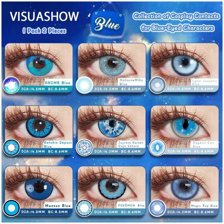 Visuashow Kontaktlinsen, Blau, Kleine Pupille, 1 Paar - Bild 5