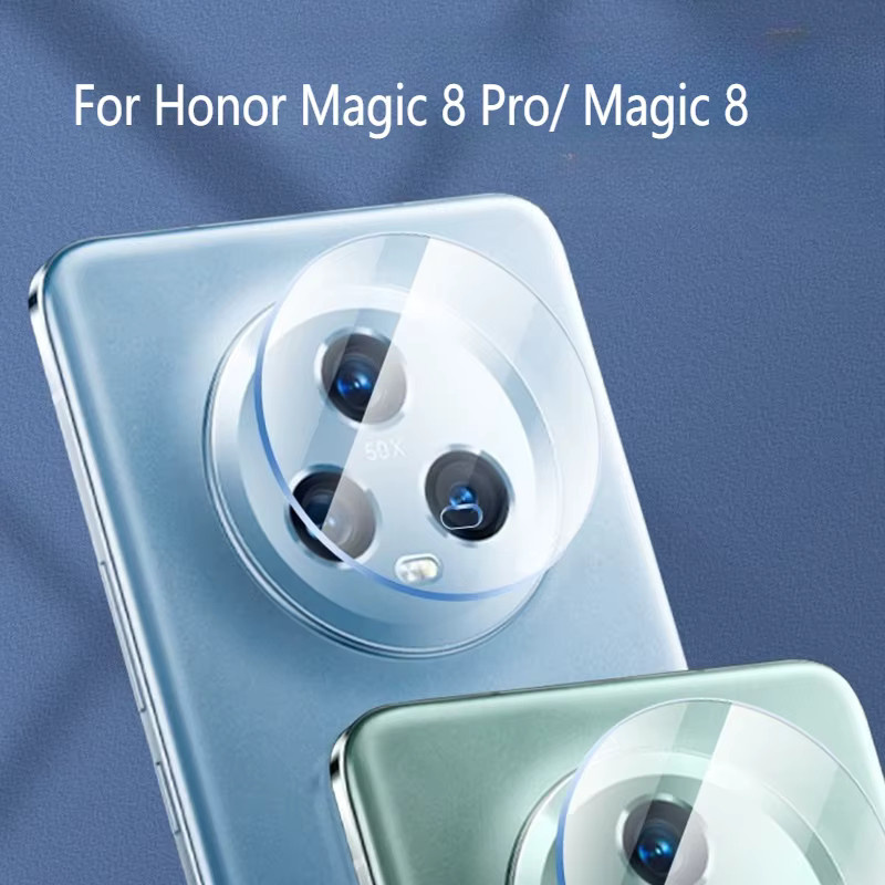 Honor Kameraobjektiv Schutzfolie aus gehärtetem Glas für Honor Magic 8 7 6 Pro, Transparent, 9H kratzfest mit Flim-Kappe - Bild 2