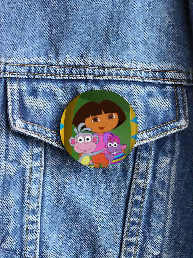 Brochen Anime Niedliche D-Dora The E-Explorer, Runde Abzeichen - Bild 4