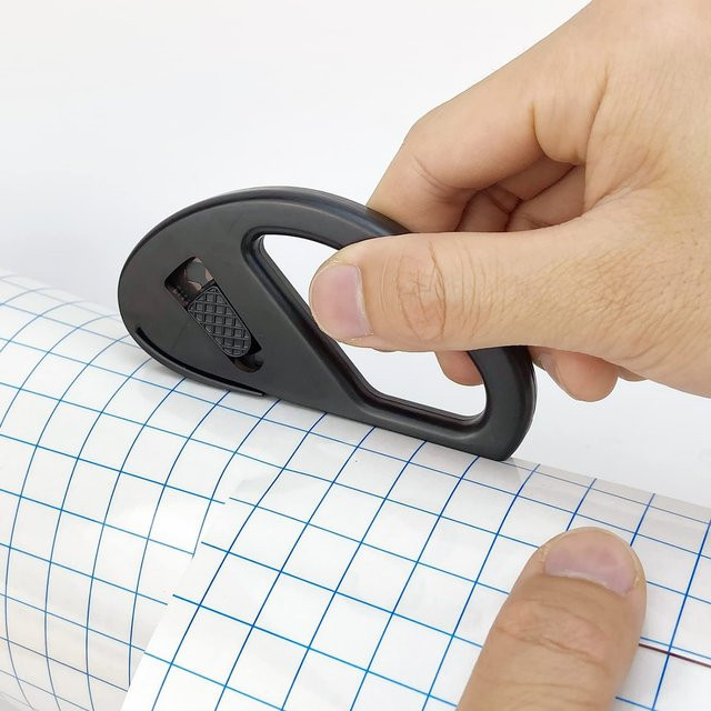 Geschenkpapierschneider mit sicherem Rasierklingen-Design für Geschenkverpackungen, Kunsthandwerk und Büro, Blau - Bild 1