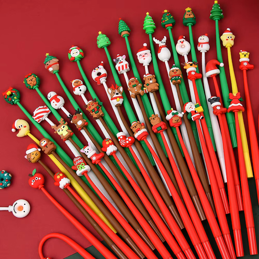 50 Stück TWBEB Weihnachts-Stifte aus Kunststoff in Multicolour mit 0,5 mm Stiftmine und gelber Tinte - Bild 2