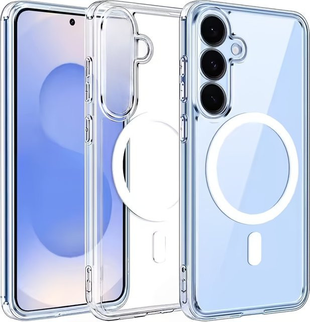 MagSafe kompatible magnetische Schutzhülle für Samsung Galaxy S26 Ultra, S26 Plus und S26 Edge in Transparent, Soft Cover - Bild 1