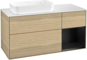 V&B Waschtischunterschrank Finion Wandbeleuchtung in Eichenfurnier Braun, B/T/H: 120 x 60 cm - Bild 1