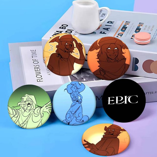 Abzeichen-Brosche E-Epic The Musical Cartoon-Stil, Emaille-Pin, rund - Bild 1